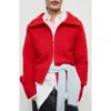 Mango Zip-front Cardigan In Red