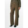 Mango Zip Hem Cargo Jeans In Khaki Brown