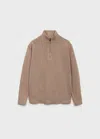 Mango Kids' Zip Neck Jumper Medium Brown