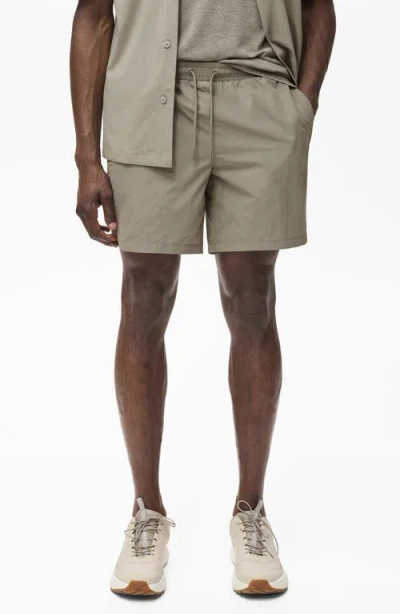 Mango Zip Pocket Swim Trunks In Gray