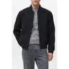 Mango Zip-up Bomber Jacket In Black