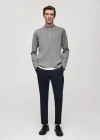 Mango Pull-over Col Montant Zip In Gris