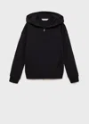 Mango Kids' Zipped Hoodie Black