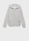 Mango Kids' Zipped Hoodie In Gray