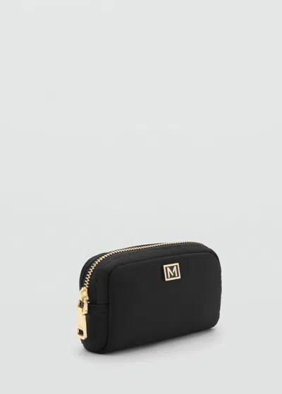 Mango Sac Cosmétique Nylon Zippé Noir - Femme - Taille Unique -