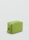 Mango Zipped Nylon Cosmetics Bag Lime