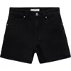 Mango Raw Hem Nonstretch Bermuda Shorts In Black Denim