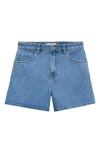 Mango Zoey High Waist Denim Shorts In Medium Blue