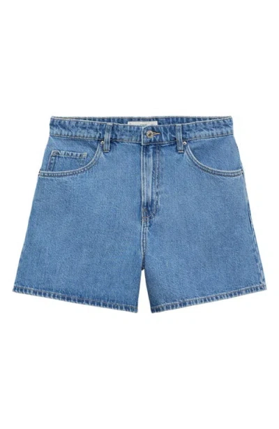 Mango Zoey High Waist Denim Shorts In Medium Blue