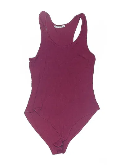 Pre-owned Mangopop Collection Bodysuit In Burgundy