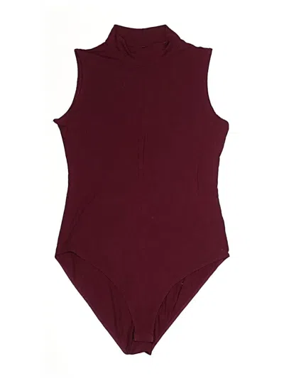 Pre-owned Mangopop Collection Bodysuit In Burgundy