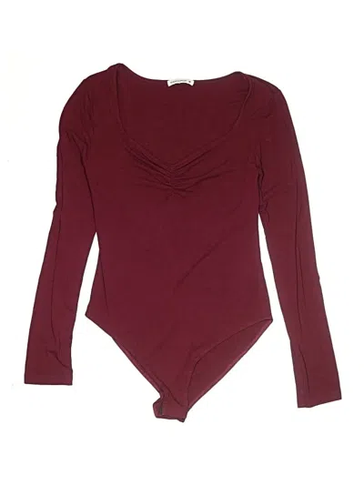 Pre-owned Mangopop Collection Bodysuit In Burgundy