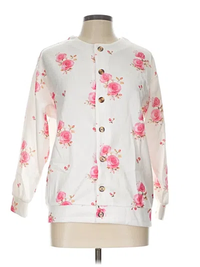 Pre-owned Mangopop Collection Cardigan Sweater In White