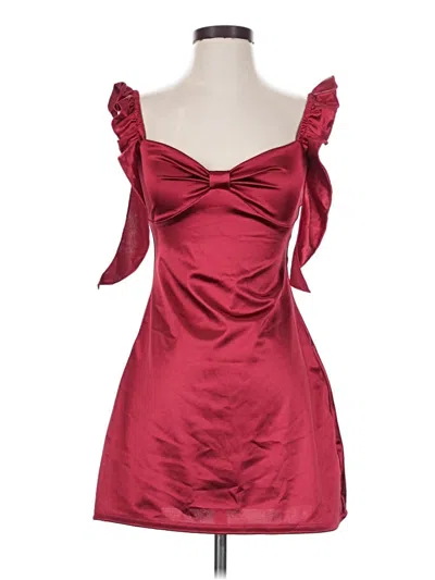 Pre-owned Mangopop Collection Cocktail Dress In Burgundy