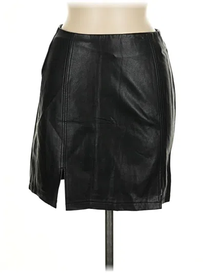 Pre-owned Mangopop Collection Faux Leather Skirt In Black