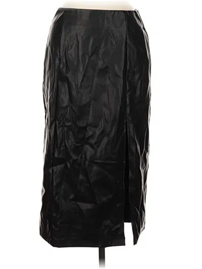 Pre-owned Mangopop Collection Faux Leather Skirt In Black