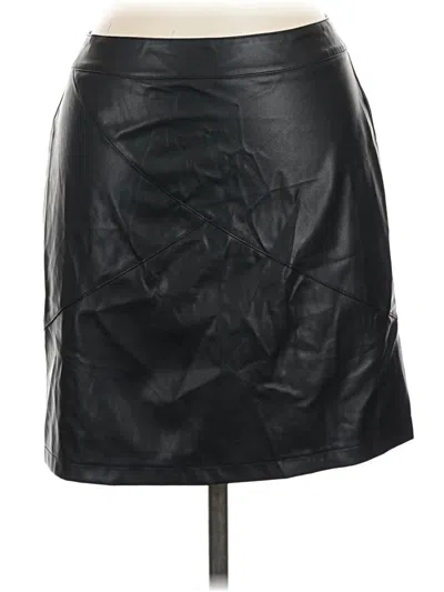 Pre-owned Mangopop Collection Faux Leather Skirt In Black