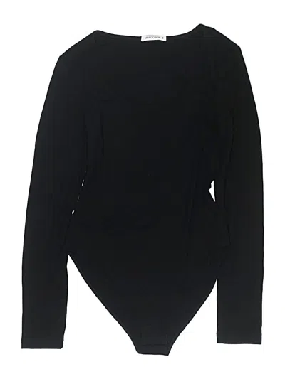 Pre-owned Mangopop Collection Long Sleeve Top Black Turtleneck Tops