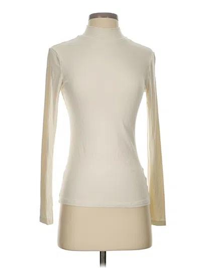 Pre-owned Mangopop Collection Long Sleeve Turtleneck In Ivory
