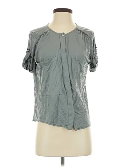 Pre-owned Mangopop Collection Short Sleeve Blouse In Gray