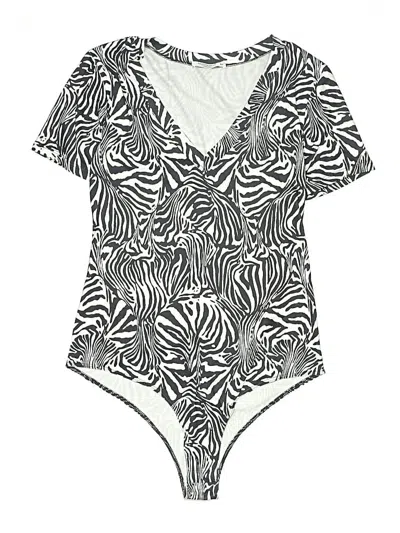 Pre-owned Mangopop Collection Short Sleeve Blouse In Silver