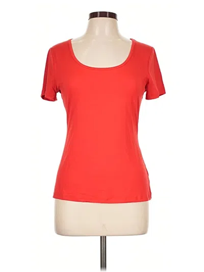 Pre-owned Mangopop Collection Short Sleeve Top Red Scoop Neck Tops