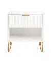 Manhattan Comfort 1- Piece Dumbo Medium-density Fiberboard 1-drawer Modern Nightstand In White