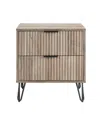 Manhattan Comfort 1-piece Dumbo Medium-density Fiberboard 2-drawer Modern Nightstand In Rustic Grey