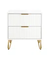 Manhattan Comfort 1-piece Dumbo Medium-density Fiberboard 2-drawer Modern Nightstand In White
