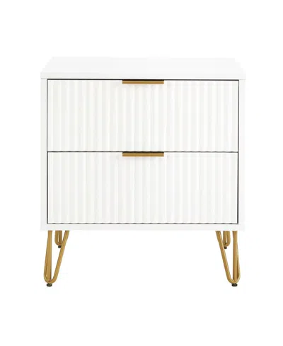 Manhattan Comfort 1-piece Dumbo Medium-density Fiberboard 2-drawer Modern Nightstand In White
