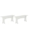 Manhattan Comfort 18.3" 2-pc. Wood Coney Mid-century Modern Dining Bench Set