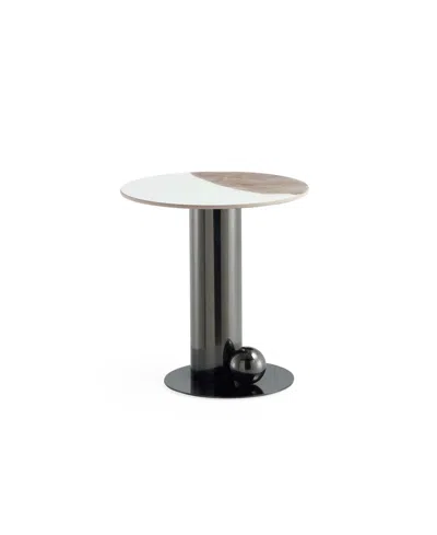 Manhattan Comfort 19.68" Laurel Modern Sintered Stone Top End Table In Black