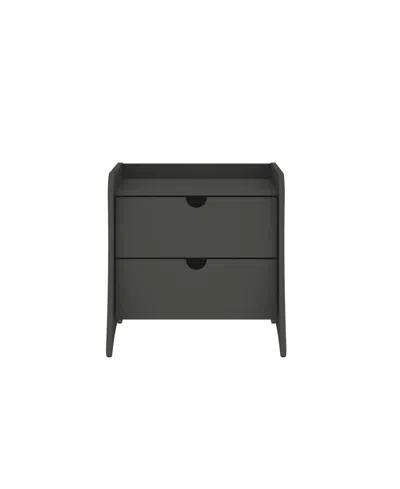 Manhattan Comfort 19.68" Wood Coney Mid-century Modern 2-drawer Nightstand