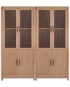 Manhattan Comfort 2 Piece- Mid Century-modern Jodie Bookcase In Brown