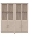 Manhattan Comfort 2 Piece- Mid Century-modern Jodie Bookcase In White