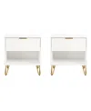 Manhattan Comfort 2-piece Dumbo Medium-density Fiberboard 1-drawer Modern Nightstand Set In White