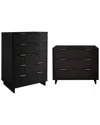 Manhattan Comfort 2-piece Granville Modern Solid W In Brown