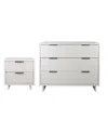 Manhattan Comfort 2-piece Granville Solid Pine Wood 3-drawer Standard Dresser And 2-drawer Nightstand Set In White