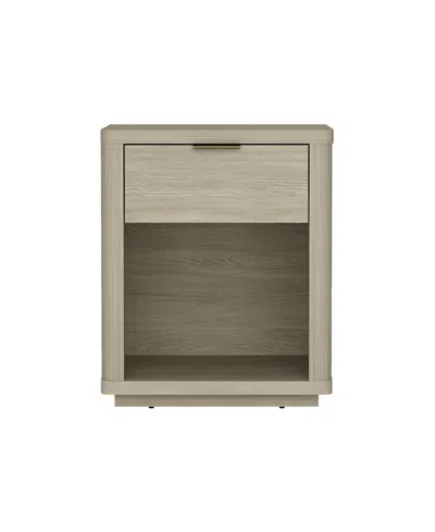 Manhattan Comfort 20" Evelyn Wood 1-drawer Nightstand In Brown