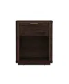 Manhattan Comfort 20" Evelyn Wood 1-drawer Nightstand In Brown
