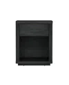 Manhattan Comfort 20" Evelyn Wood 1-drawer Nightstand In Gray