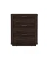 Manhattan Comfort 20" Evelyn Wood 3-drawer Nightstand In Brown