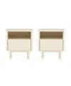 Manhattan Comfort 21.9" 2-pc. Wood Ella Modern 2-full Extension Drawer Nightstand Set