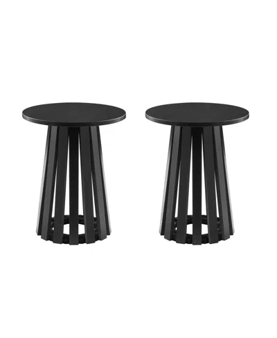 MANHATTAN COMFORT 21.9" 2-PC. WOOD LAYLA MODERN END TABLE SET