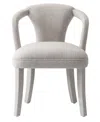 Manhattan Comfort Modern Palmer Tweed Dining Armchair In Silver