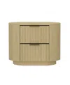 Manhattan Comfort 26.5" Olivia Wood 2-drawer Nightstand In Multi