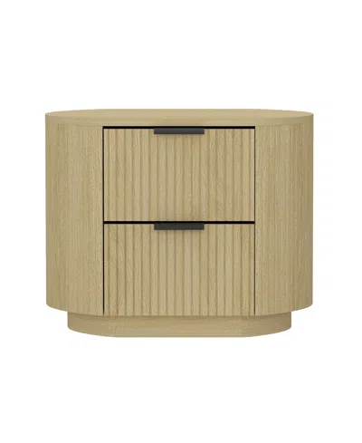 Manhattan Comfort 26.5" Olivia Wood 2-drawer Nightstand In Multi