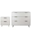 Manhattan Comfort 2pc Granville Modern Solid Wood Standard Dresser &  Nightstand Set In White