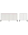 Manhattan Comfort 2pc Modern Abbey Accent Cabinet & 66.9in Sideboard In Brown