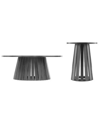 Manhattan Comfort 2pc Modern Layla 35.4in Coffee & End Table In Black